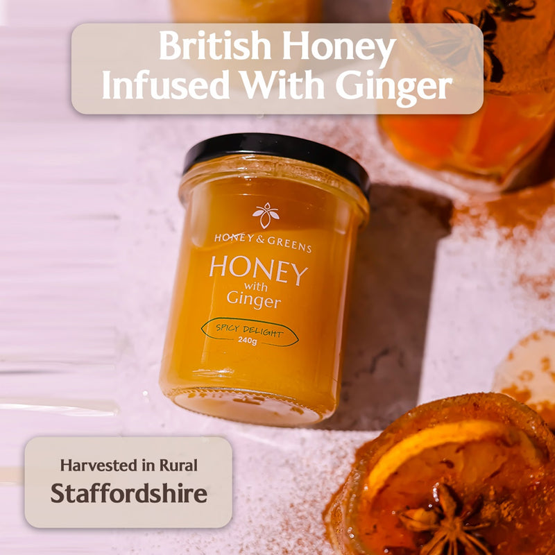 Honey & Greens British Honey with Ginger 240g