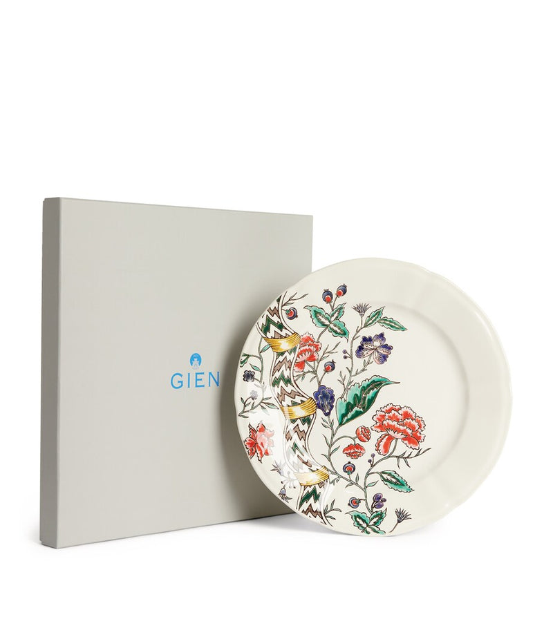 Gien Dominoté hand-painted floral dinner plate 27cm, UK version