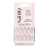 Nail HQ Coffin Glossy French Nails 24 Pieces