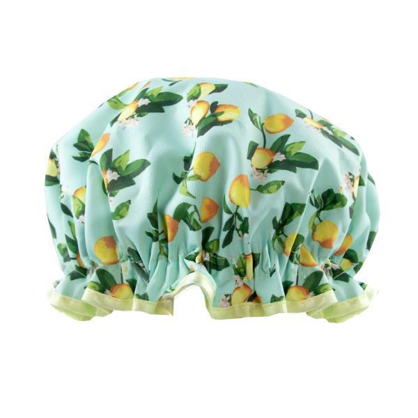 The Vintage Cosmetic Company retro lemon print shower cap one size, imported from the UK