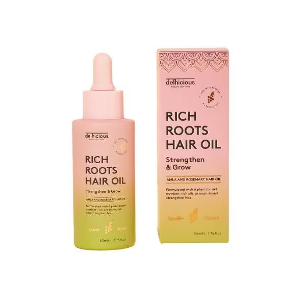 Delhicious Rich Roots Strengthen and Grow Hair Oil 50ml - British product