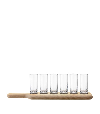 LSA International Paddle Vodka Set Clear Shot Glass Serving Set