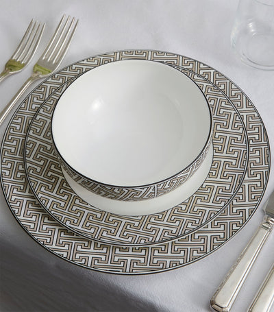 Geometric Maze Pattern Dinner Plates Set of 2, 26cm Diameter