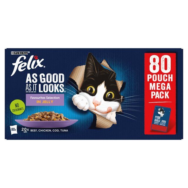 Felix As Good As it Looks Mixed Selection in Jelly Wet Cat Food 80 x 100g