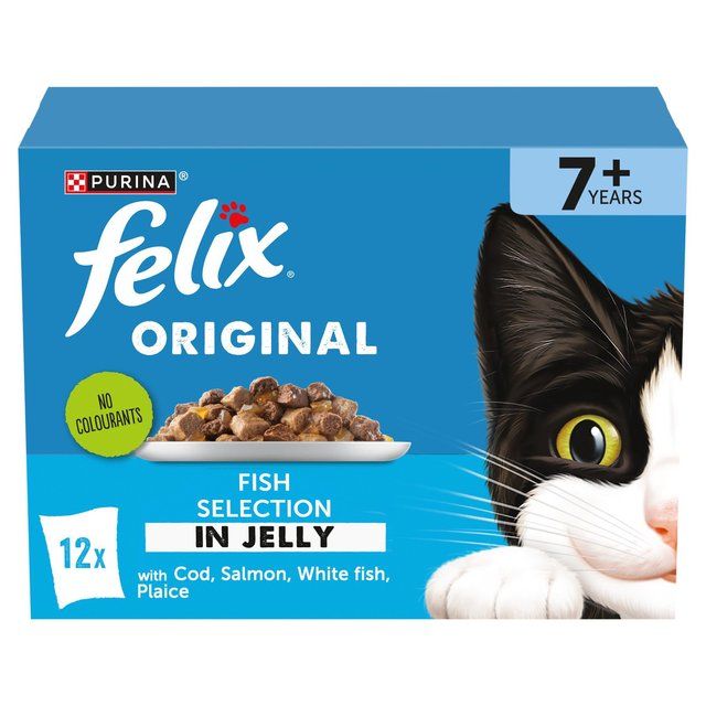 Felix Original Cat Food Senior 7+ Fish Selection in Jelly Wet Cat Food 12 x 85g