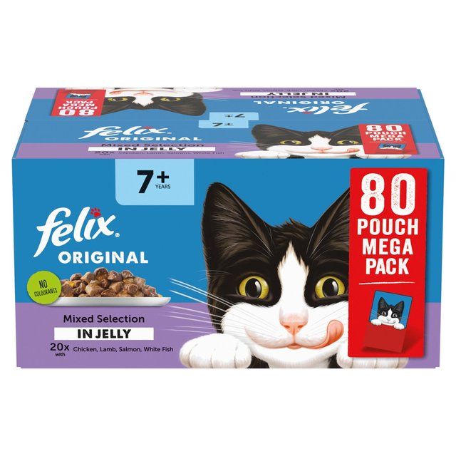 Felix Orignal Cat Food Senior Mixed Selection in Jelly Wet Cat Food 80 x 85g