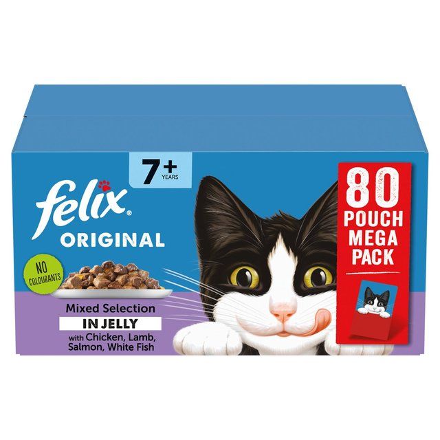Felix Orignal Cat Food Senior Mixed Selection in Jelly Wet Cat Food 80 x 85g
