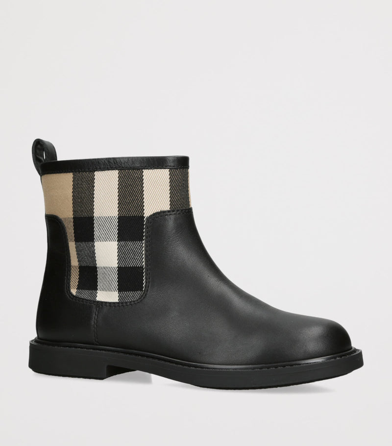 Burberry Kids Leather Sidney Ankle Boots - British product