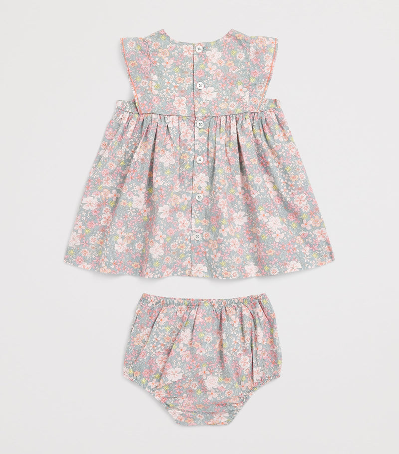 Petit Bateau floral dress bloomers set 3-36 months, imported from the UK