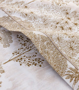 Double Flat Sheet in Organic Cotton Batiste with Gold-Tone Embroidery, 240cm x 295cm