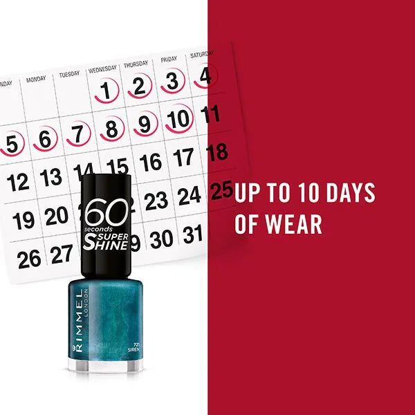 Rimmel Nail Polish Blue Glitter Siren (British brand)