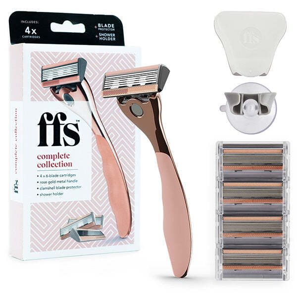 FFS Beauty Shaving Set – Premium Rose Gold Razor + 4 Blades
