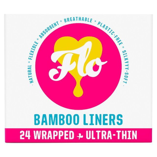 FLO Bamboo Daily Liners Wrapped & Ultra Thin 24 per pack
