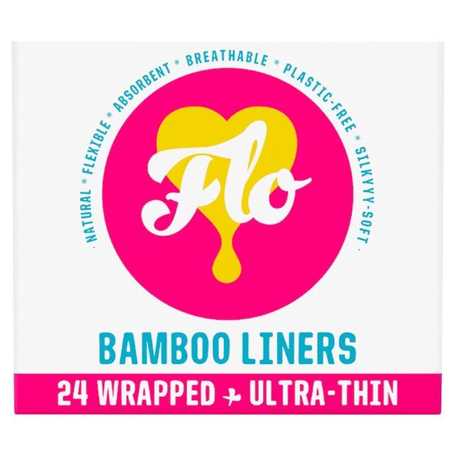 FLO Bamboo Daily Liners Wrapped & Ultra Thin 24 per pack