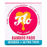 FLO Bamboo Sanitary Night & Day Pads Winged & Ultra Thin 15 per pack