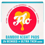 FLO Bamboo Sanitary Night Pads Winged & Ultra Thin 14 per pack