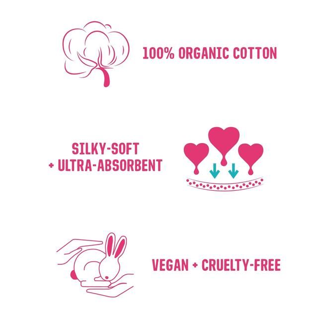 FLO Organic Non-Applicator Tampons Regular + Super Combo Pack 16 per pack