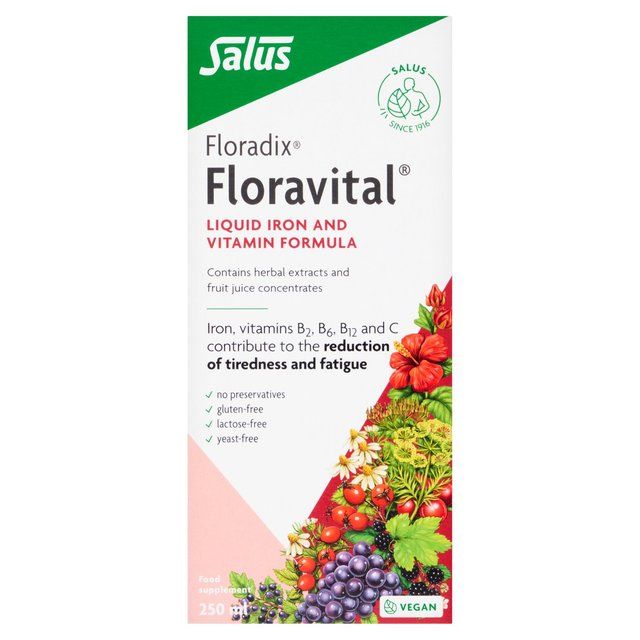 Floradix Floravital Liquid Iron and Vitamin Gluten Free Formula 250ml