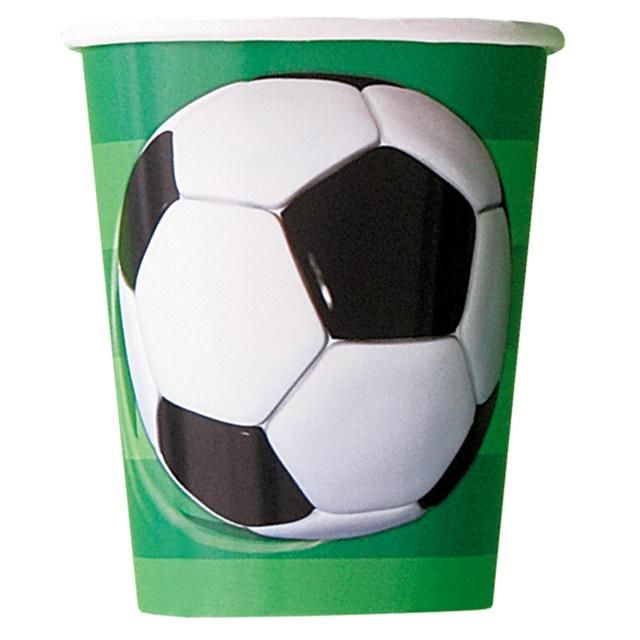 Football Recyclable Paper Party Cups 8 per pack