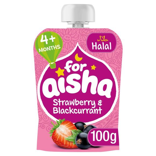 For Aisha Fruit Pouch +4 Months Strawberry & Blackcurrant 100g