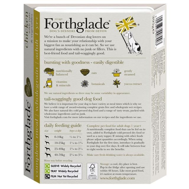 Forthglade Complete Adult Wholegrain Chicken with Oats & Veg 395g