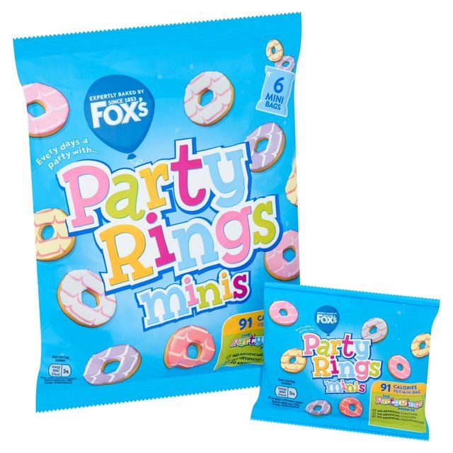 Foxs Biscuits Party Rings Minis Multipack 6 per pack