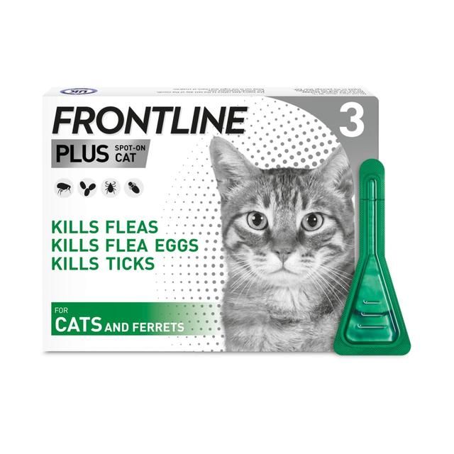 FRONTLINE Plus Flea & Tick Treatment Cat 3 per pack