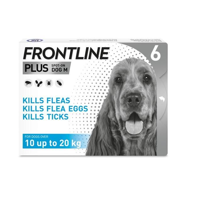 FRONTLINE Plus Flea & Tick Treatment Medium Dog 10-20kg 6 per pack