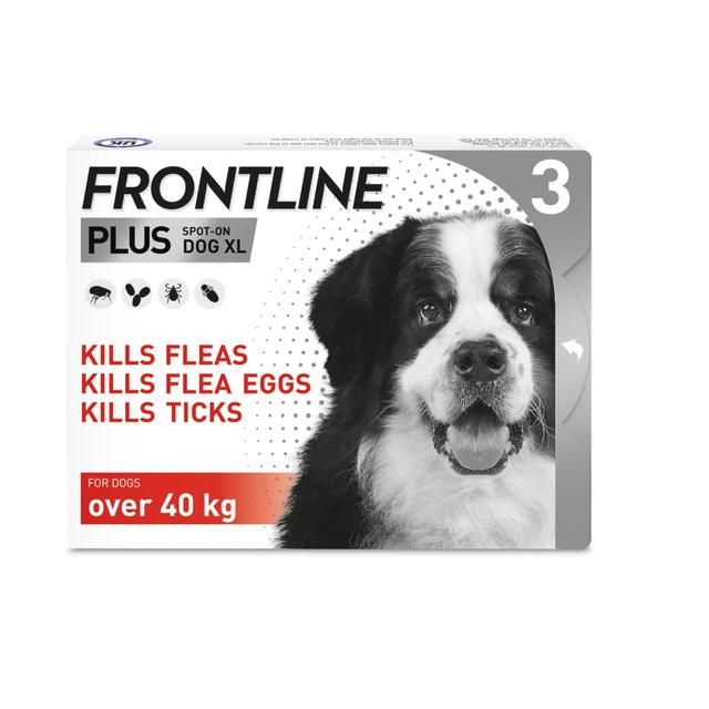 FRONTLINE Plus Flea & Tick Treatment XL Dog 40-60kg 3 per pack