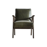 Gallery Neyland Green Leather Armchair