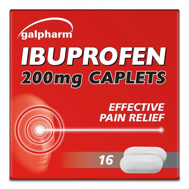 Galpharm Ibuprofen 200mg Caplets 16 per pack