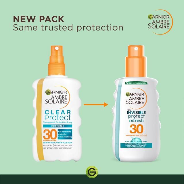 Garnier Ambre Solaire Invisible Protect SPF 30 Refresh Sun Cream Spray 200ml