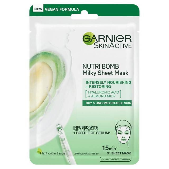 Garnier Nutri Bomb Milky Face Sheet Mask Almond Milk & Hyaluronic Acid 28g