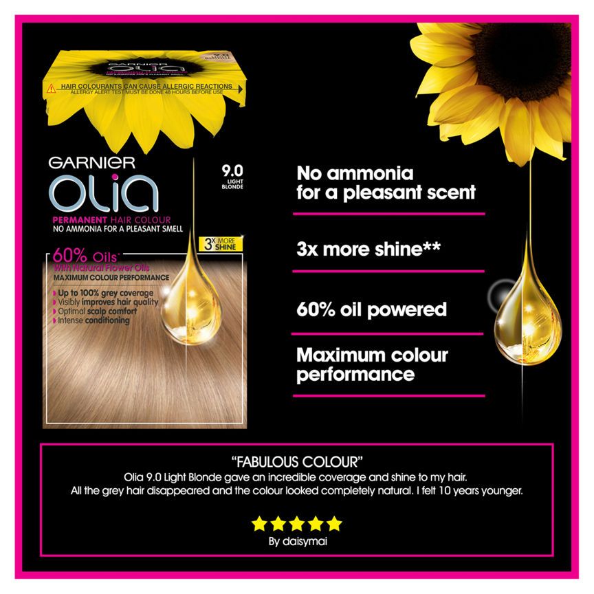 Garnier Olia 9.0 Light Blonde Permanent Hair Dye