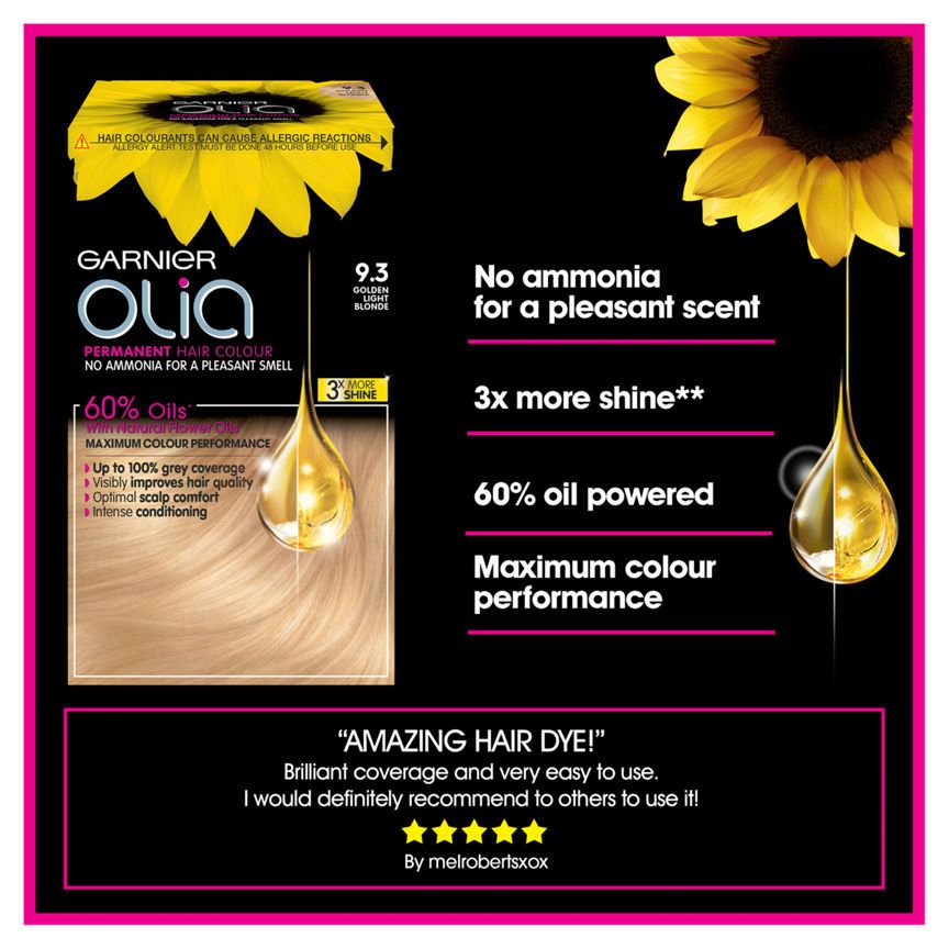 Garnier Olia 9.3 Golden Light Blonde Permanent Hair Dye