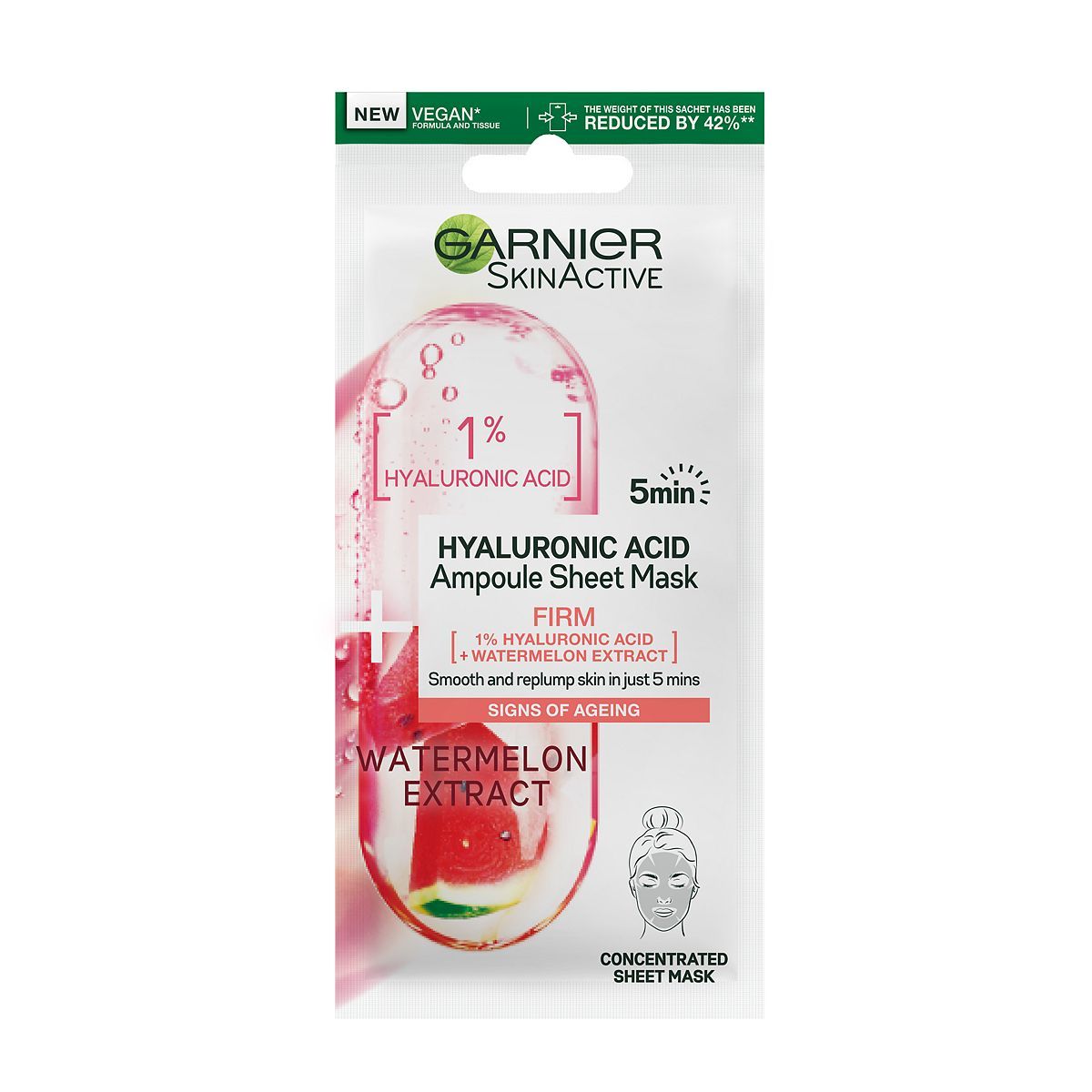 Garnier SkinActive Hyaluronic Acid Ampoule Sheet Mask Watermelon 15g