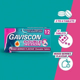 Gaviscon Heartburn Double Action Mixed Berry Tablets 12s