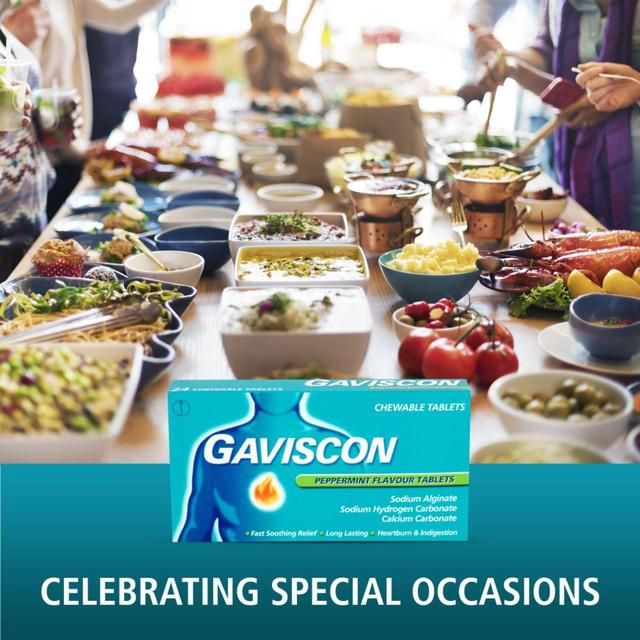 Gaviscon Tablets Heartburn & Indigestion Peppermint 48 per pack