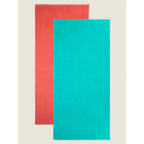 George Home Coral & Aqua Beach Towels - Set of 2