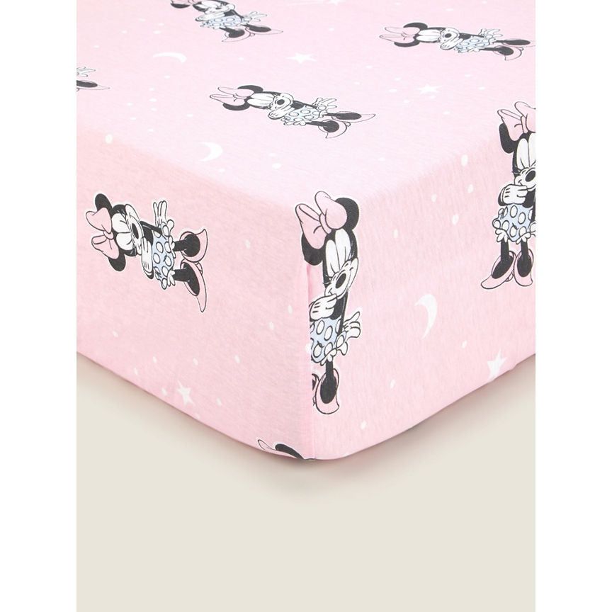 George Home Disney Minnie Mouse Pink Cot Bed Fitted Sheet