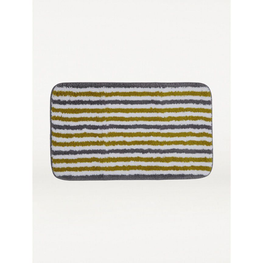 George Home Honey & Grey Stripe Microfibre Pedestal Set