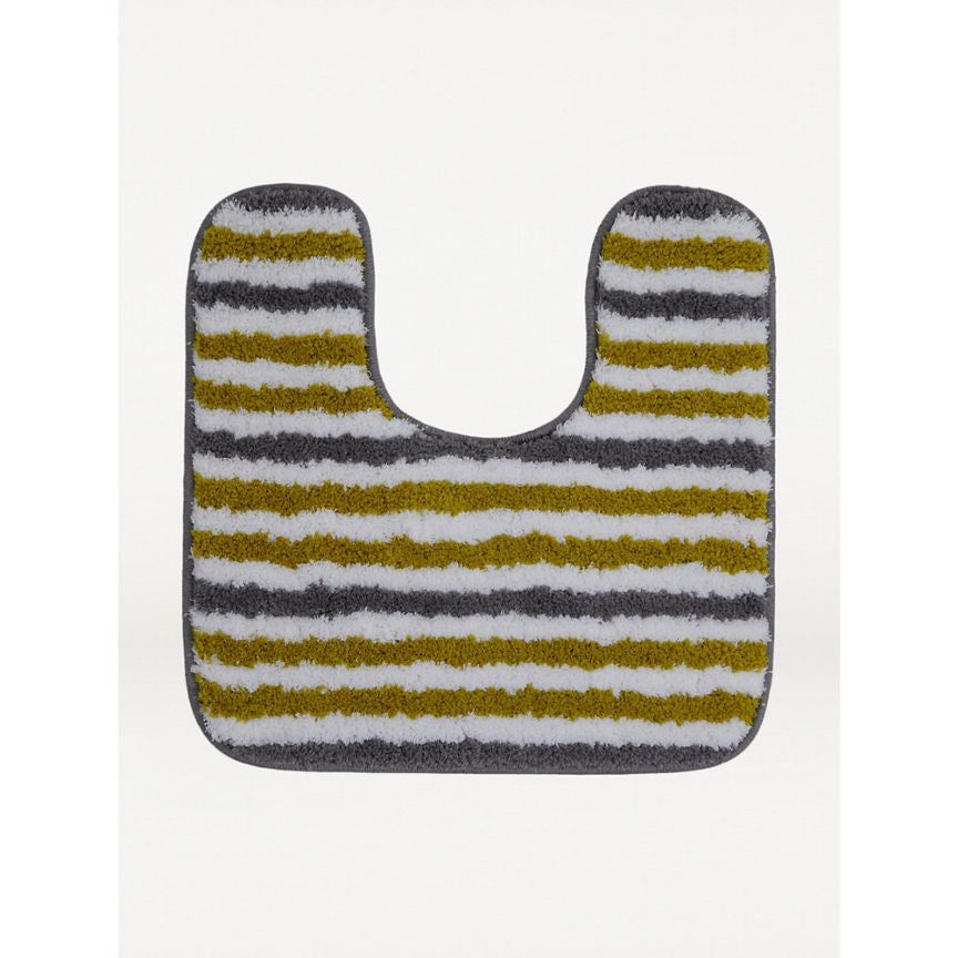 George Home Honey & Grey Stripe Microfibre Pedestal Set