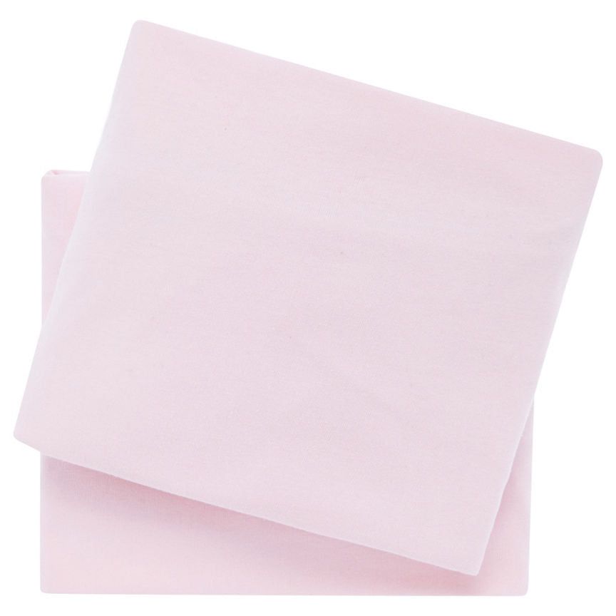 George Home Pink Jersey Bed Sheets - Cot