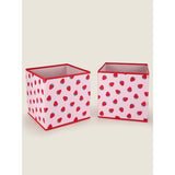 George Home Pink Strawberry Cube Storage - Set of 2