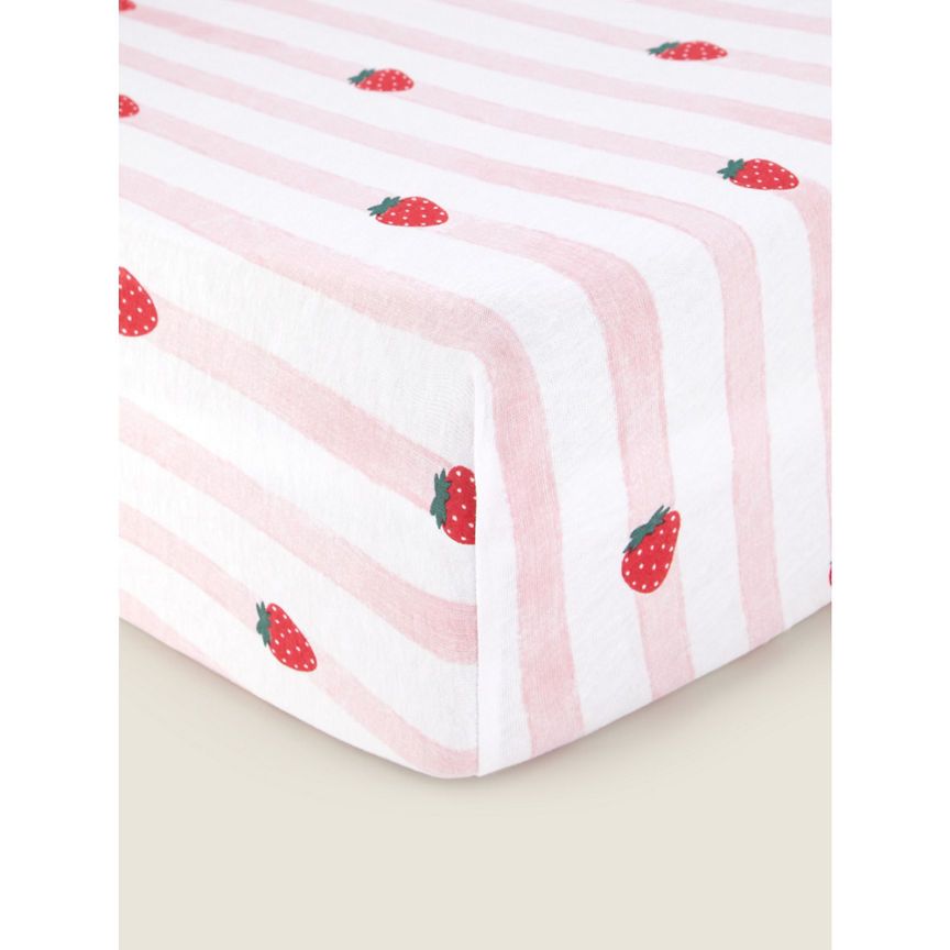 George Home Pink Strawberry Jersey Sheets - Set of 2