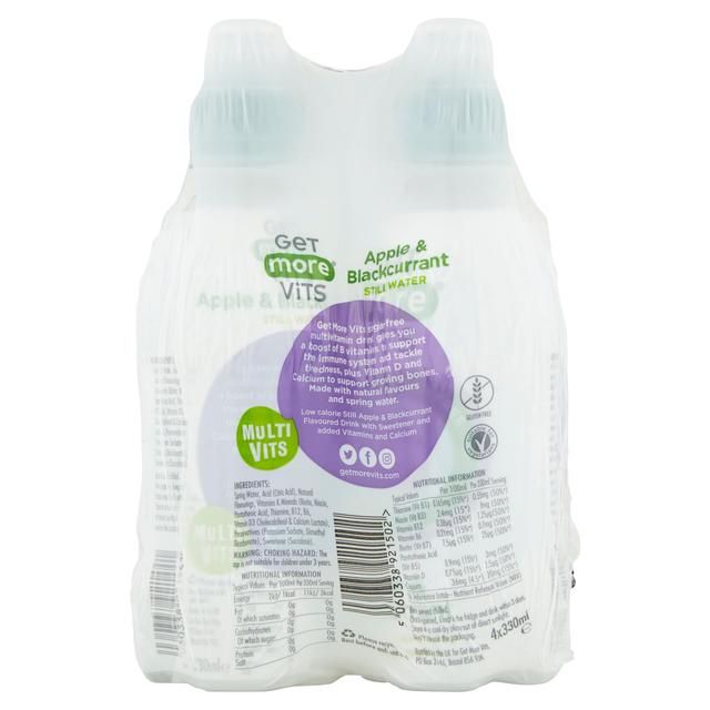 Get More Multivitamins Apple & Blackcurrant 4 x 330ml