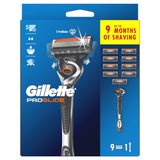 Gillette Fusion Proglide Razor & 9 Blades for Men