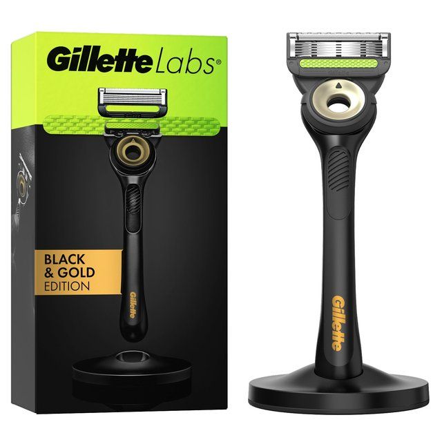 Gillette Labs Exfoliating Razor With Magnetic Stand Black & Gold Edition