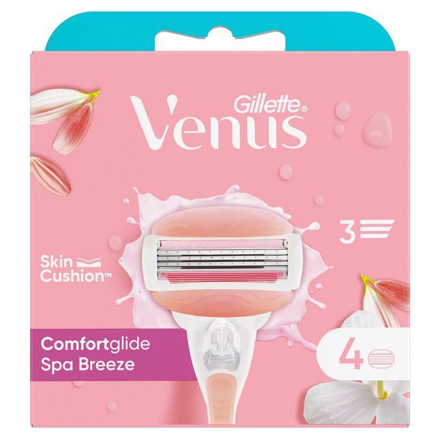 Gillette Venus Comfortglide Razor Blades Spa Breeze 4 per pack