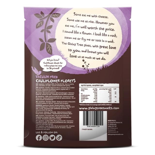 Giving Tree Vacuum Fried Cauliflower Crisps 36g